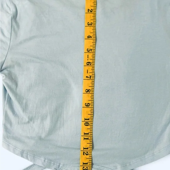 Light Blue Cropped Tee with Side Cut Outs - Picture 5 of 8